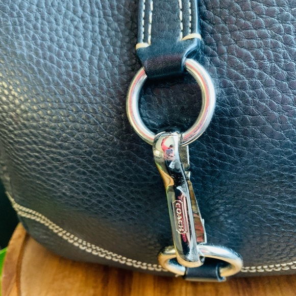 Coach Hamilton Black Pebbled Leather Shoulder Bag 2008 Y2K - Picture 5 of 6